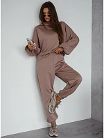 Dámská tepláková souprava s kapucí v barvě cappuccino, FashionStreet AY1214 Dámská tepláková souprava s kapucí v barvě cappuccino, FashionStreet AY1214