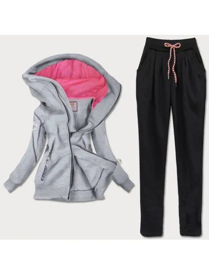 Šedá tepláková souprava s kapucí a vysokým stojáčkem model 14549408 - LHD