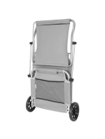 Skládací plážové lehátko se stříškou na kolečkách 116x62x62-90CM šedé Skládací plážové lehátko se stříškou na kolečkách 116x62x62-90CM šedé