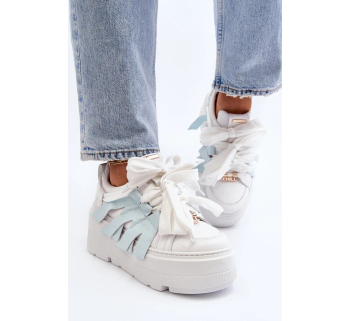 Tenisky S Masivní Platformou Modré Zazoo 2F-7033