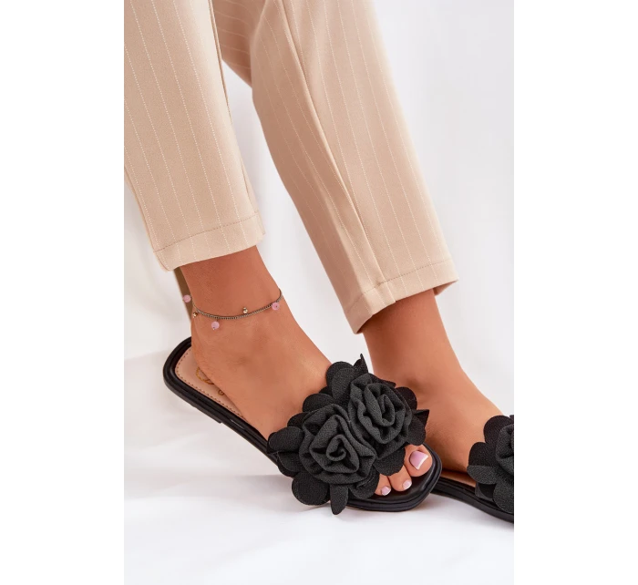 Ploché Dámské Pantofle S Mašlí Černé model 21688613 - Boto Ploché Dámské Pantofle S Mašlí Černé model 21688613 - Boto