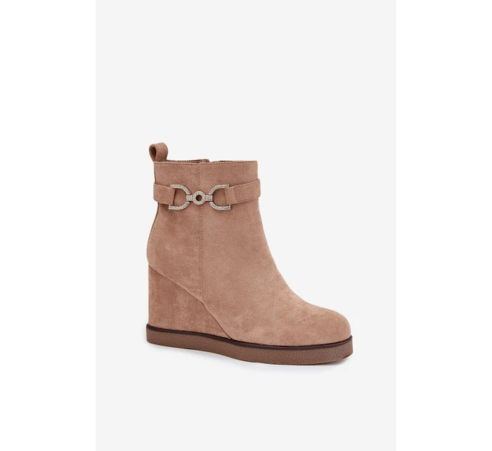 Dámské boty na platformě s ozdobným detailem béžové Marivana