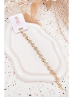 Náramek ze chirurgické oceli se zirkony zlatý Náramek ze chirurgické oceli se zirkony zlatý