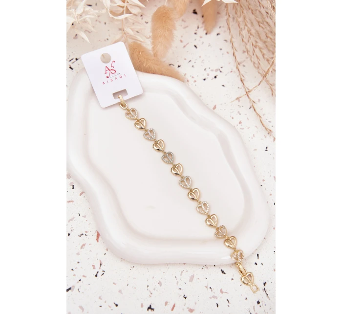 Náramek ze chirurgické oceli se zirkony zlatý Náramek ze chirurgické oceli se zirkony zlatý