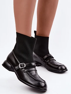 Kožené boty s  Černé model 22368306 - Maciejka
