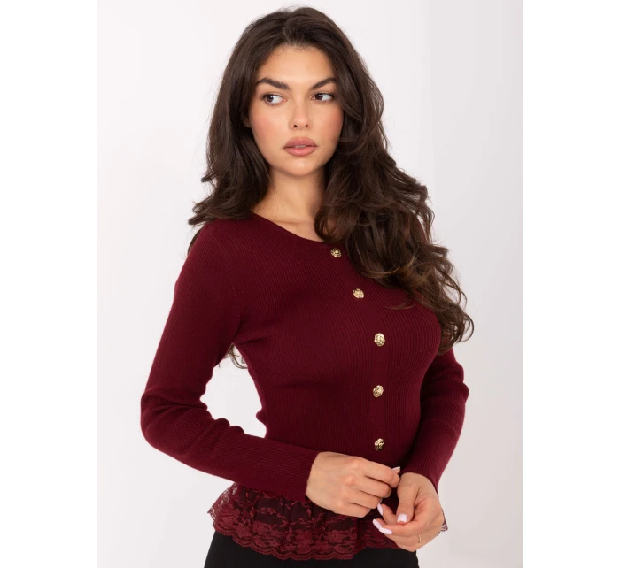 Sweter PM SW model 21365574 bordowy - FPrice