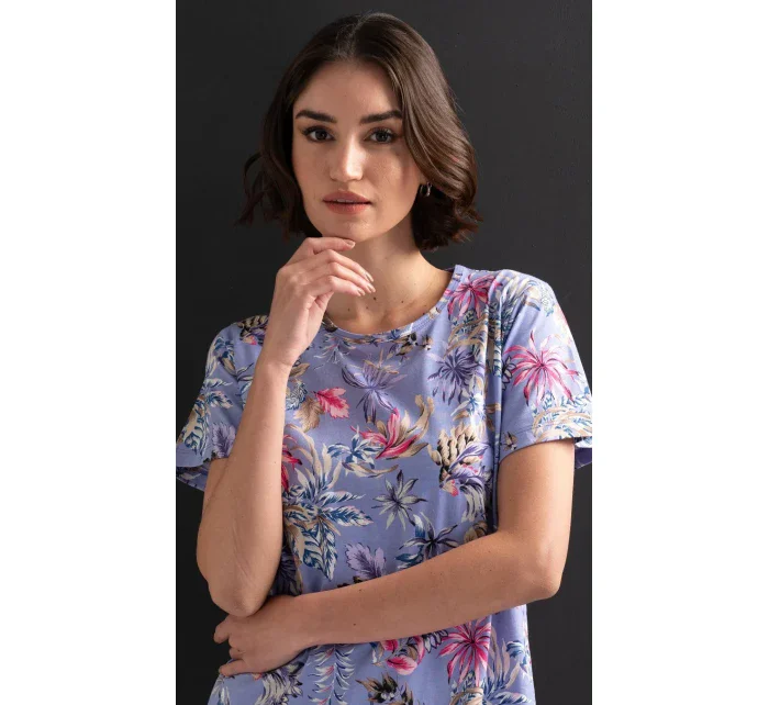Dámská noční košile s krátkým rukávem model 19902956 - Vienetta Dámská noční košile s krátkým rukávem model 19902956 - Vienetta