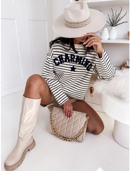 Dámský pruhovaný svetr AURORA navy blue Dstreet model 21970879 - FashionStreet Dámský pruhovaný svetr AURORA navy blue Dstreet model 21970879 - FashionStreet