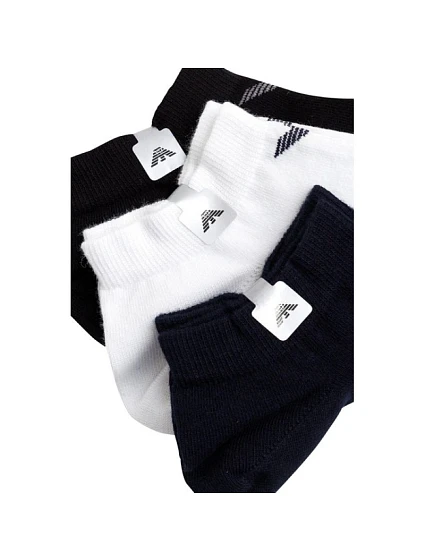 ponožky model 21816200 bavlna pohodlné 3Pack námořnická modrá černá bílá - Emporio Armani