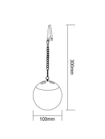 SOLÁRNÍ LAMPA PLASTOVÁ KOULE ZÁVĚSNÁ 20CM