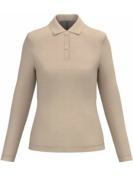 Kariban K 244 Dámské piqué polo s dlouhým rukávem 20.K244 light sand Kariban K 244 Dámské piqué polo s dlouhým rukávem 20.K244 light sand