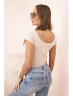 Dámská klasická bavlněná blůza s krátkým rukávem modrá