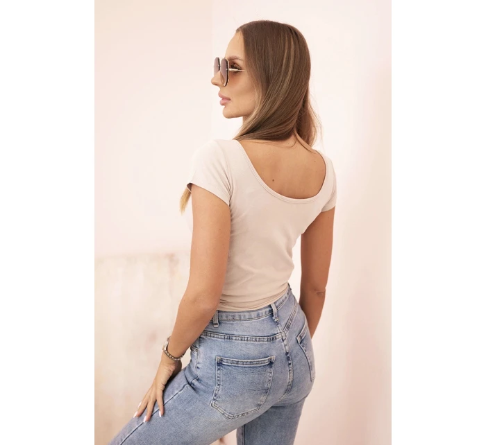 Dámská klasická bavlněná blůza s krátkým rukávem modrá