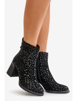 Dámské Boty Zateplené Na Podpatku Černé D&A MR880-085 Dámské Boty Zateplené Na Podpatku Černé D&A MR880-085