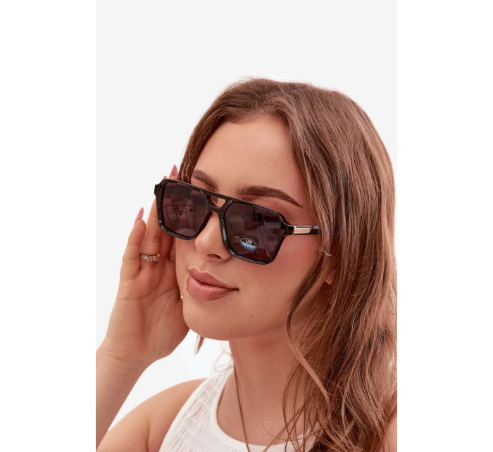 Dámské sluneční brýle se zlatým detailem Černé