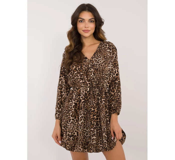 Sukienka DHJ SK czarno beżowy model 20535923 - FPrice Sukienka DHJ SK czarno beżowy model 20535923 - FPrice