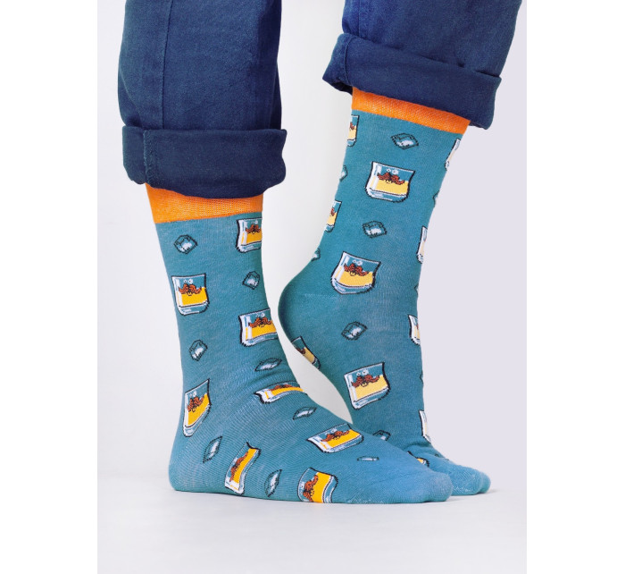 Yoclub Bavlněné ponožky Vzory Barvy SKA-0054F-H600 Modrá