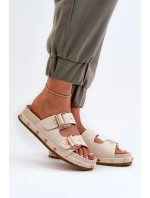 Dámské pantofle na platformě Big Star Béžová