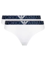 Dámské kalhotky 163334 1P227 04710 bílá - 2 pack - Emporio Armani