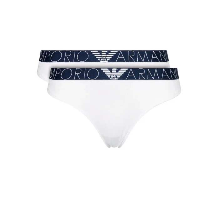 Dámské kalhotky 163334 1P227 04710 bílá - 2 pack - Emporio Armani