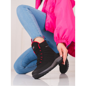 Zajímavé  trekingové boty černé dámské bez podpatku