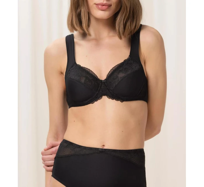 Dámská podprsenka Modern Lace+Cotton W02 - BLACK - černá 0004 - TRIUMPH Dámská podprsenka Modern Lace+Cotton W02 - BLACK - černá 0004 - TRIUMPH