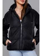 Černá bunda pro přechodné období s prošívanými rukávy (5M3113-392) Černá bunda pro přechodné období s prošívanými rukávy (5M3113-392)