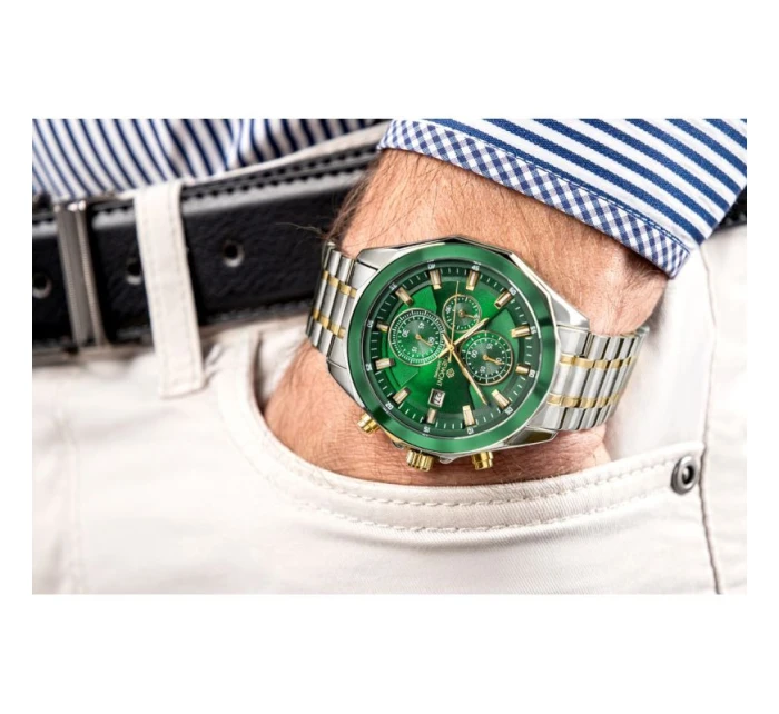 Pánské hodinky Giewont Chronograph Sapphire Silver Green GW7290-B7 Pánské hodinky Giewont Chronograph Sapphire Silver Green GW7290-B7
