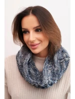 Komin dámský vlněný měkký melírovaný zimní šátek KN25 šedý+jeansový Komin dámský vlněný měkký melírovaný zimní šátek KN25 šedý+jeansový