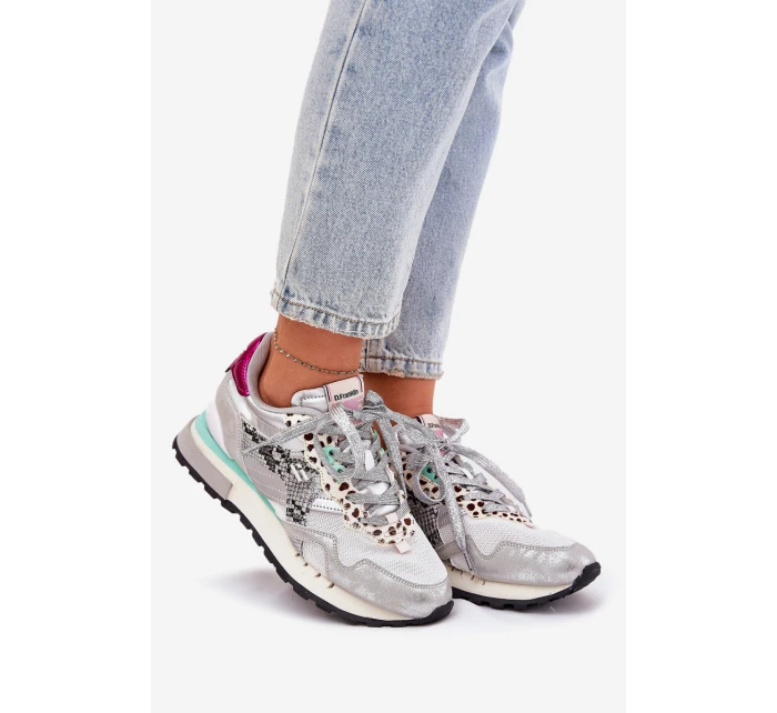 Semišové Sportovní Boty Tenisky Dámské D.Franklin Ztlumená Bílá DFSH387005 Semišové Sportovní Boty Tenisky Dámské D.Franklin Ztlumená Bílá DFSH387005