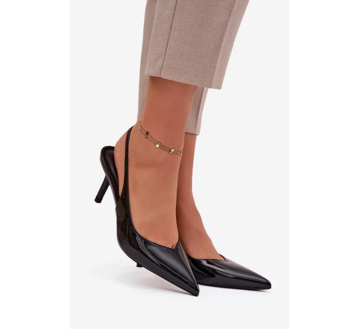 Lakované lodičky na jehlovém podpatku Černé model 21757883 - Boto