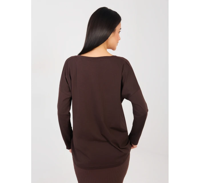 Bluzka RV BZ model 21888872 ciemny brązowy - FPrice Bluzka RV BZ model 21888872 ciemny brązowy - FPrice