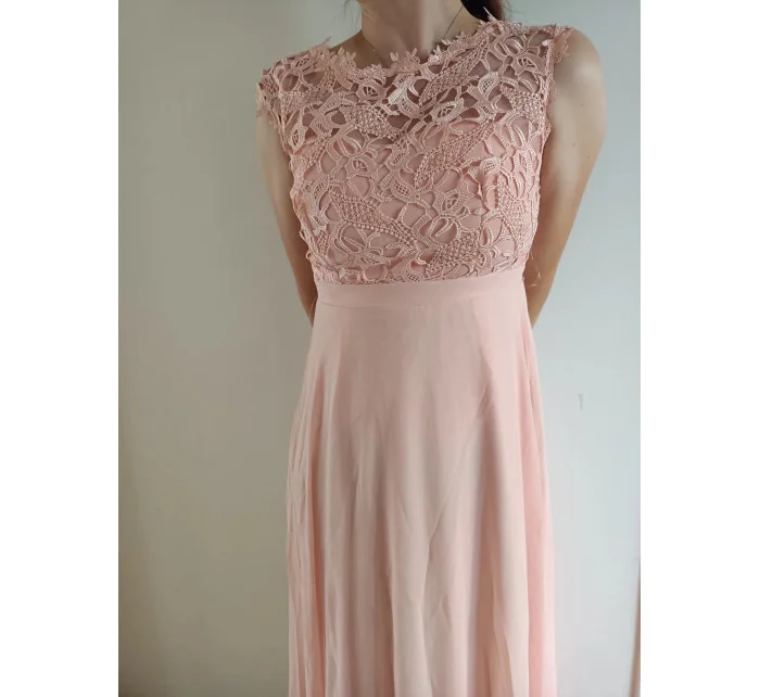 Dámské šaty dlouhé  růžové model 18881524 - EVA&#38;LOLA