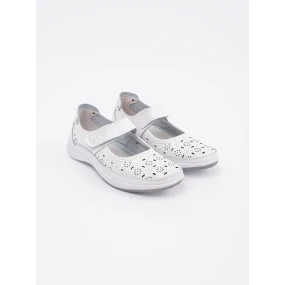 Moderní bílé  baleríny dámské na plochém podpatku