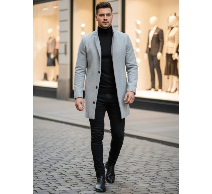 Pánský kabát šedý model 21963863 - Dstreet
