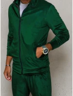 Pánská zelená velurová mikina FashionStreet BX5536