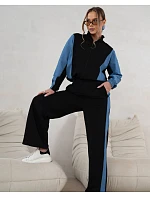 Tepláková souprava mikina na zip + široké kalhoty model 22049162 - Moon Tepláková souprava mikina na zip + široké kalhoty model 22049162 - Moon