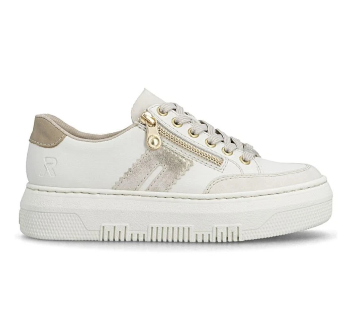 Dámské kožené tenisky na platformě béžové Rieker M1912-80 Dámské kožené tenisky na platformě béžové Rieker M1912-80