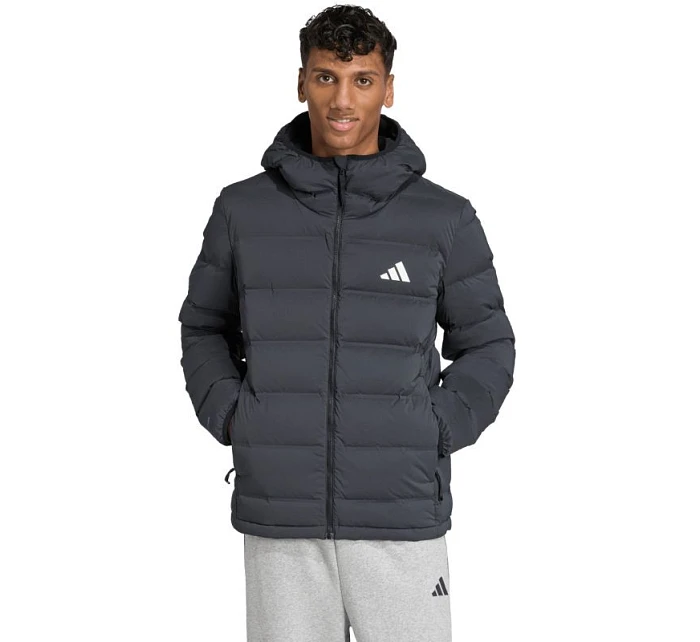 Pánská péřová bunda adidas Helionic Climawarm Stretch Hooded Jacket Black JN2114 pánské oblečení