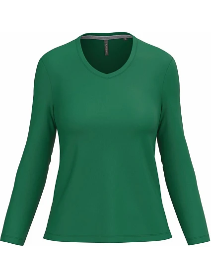 Kariban K 382 Dámské tričko do V s dl. rukávem 20.K382 kelly green Kariban K 382 Dámské tričko do V s dl. rukávem 20.K382 kelly green
