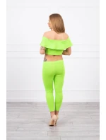 Sada s volánkem zelený neon