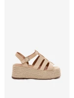 Dámské Sandály S Pásky A Béžové model 21698907 - Boto Dámské Sandály S Pásky A Béžové model 21698907 - Boto