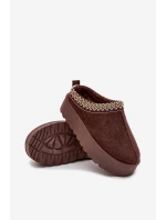 Dětské sněhule s výšivkou na platformě čokoládové model 21718400 - Boto Dětské sněhule s výšivkou na platformě čokoládové model 21718400 - Boto