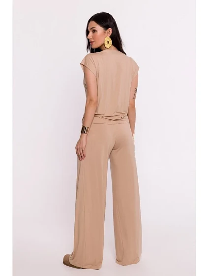 model 19670593 Viskózový zavinovací top s výstřihem do V cappuccino - BeWear
