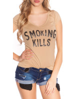 Sexy tričko KouCla "Smoking Kills" s lebkou