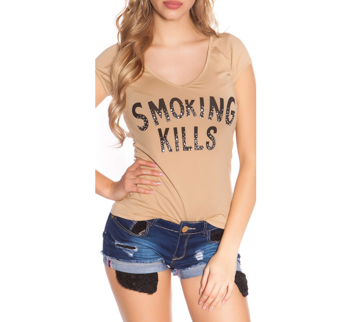 Sexy tričko KouCla "Smoking Kills" s lebkou