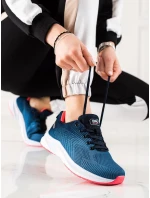 Výborné modré dámské  tenisky bez podpatku