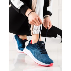 Výborné modré dámské  tenisky bez podpatku