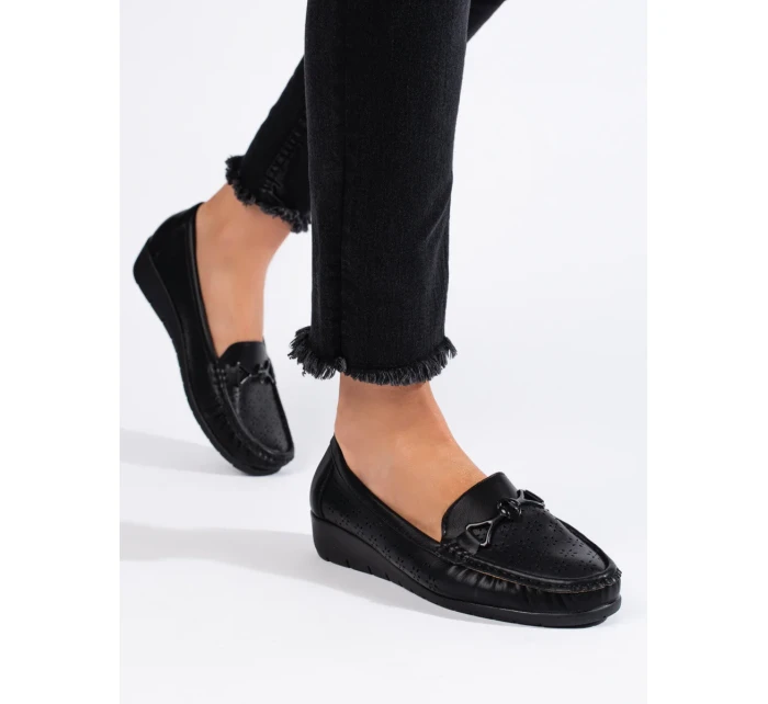 Trendy dámské černé mokasíny bez podpatku Trendy dámské černé mokasíny bez podpatku