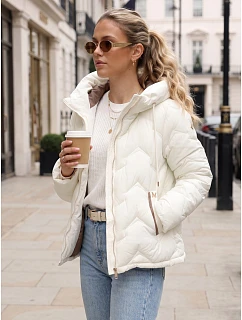 Dámská bunda v barvě ecru FashionStreet TY5942